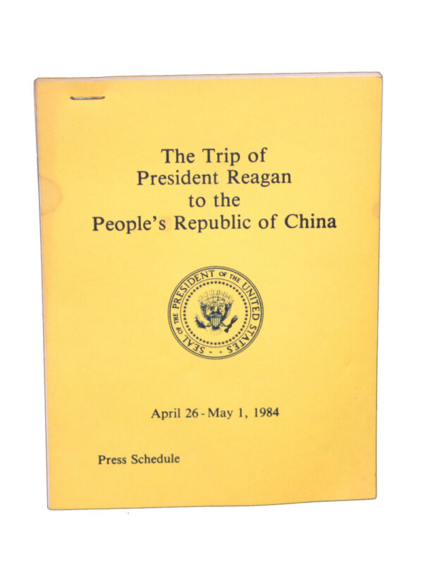 1984 Reagan China Trip Press Schedule